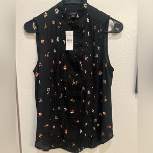 NWT Ann Taylor floral blouse, new with tags, ruffles.